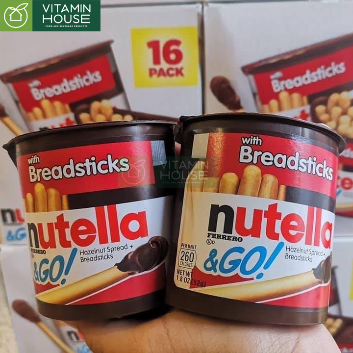 Bánh que chấm Socola hạt phỉ Nutella 52g Mỹ [VITAMIN HOUSE]