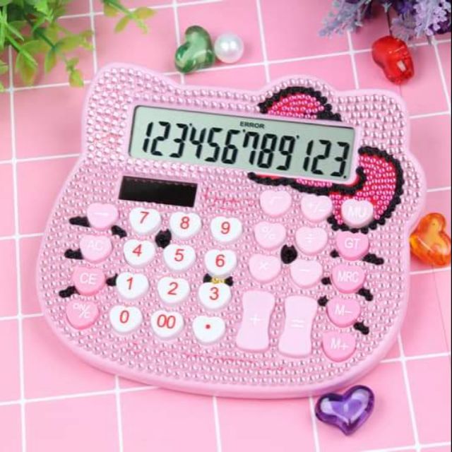 Cute pretty Diamond Kitty study office laptop kids learning calculator business calculator