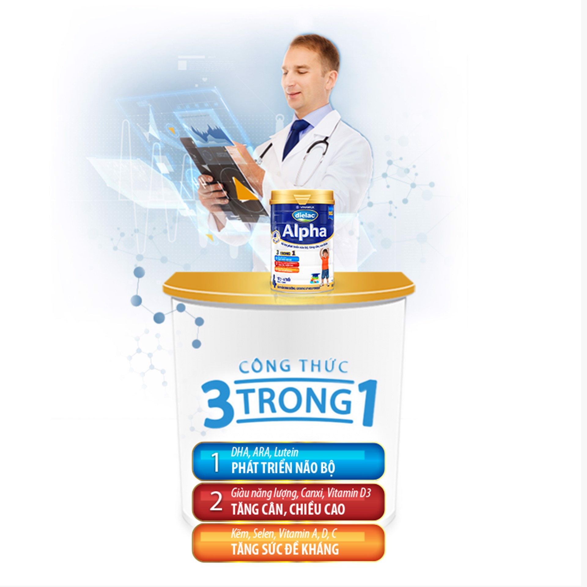 [Date 11.2026] Sữa bột Dielac Alpha 4 - lon 1,5kg (cho trẻ từ 2- 6 tuổi)