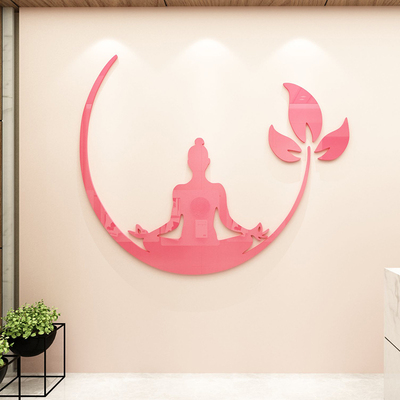 Tranh mica EPeBen dán tường nổi 3d hình thiền yoga decor trang trí phòng tập yoga viện thẩm mỹ