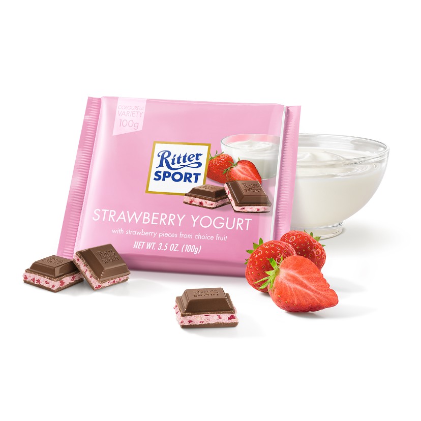 Socola sữa chua dâu Ritter Sport 100g