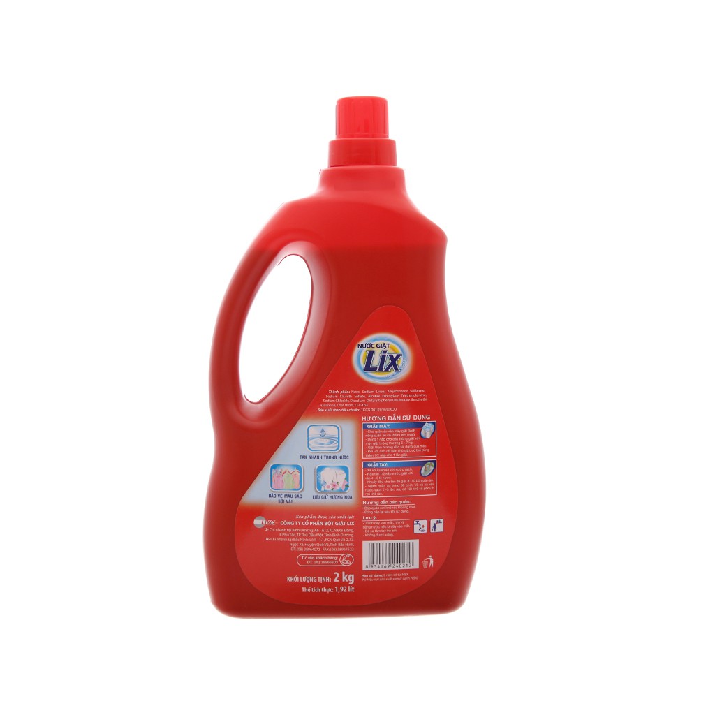 Nước giặt lix đậm đặc đỏ 2kg Mới Loại 1