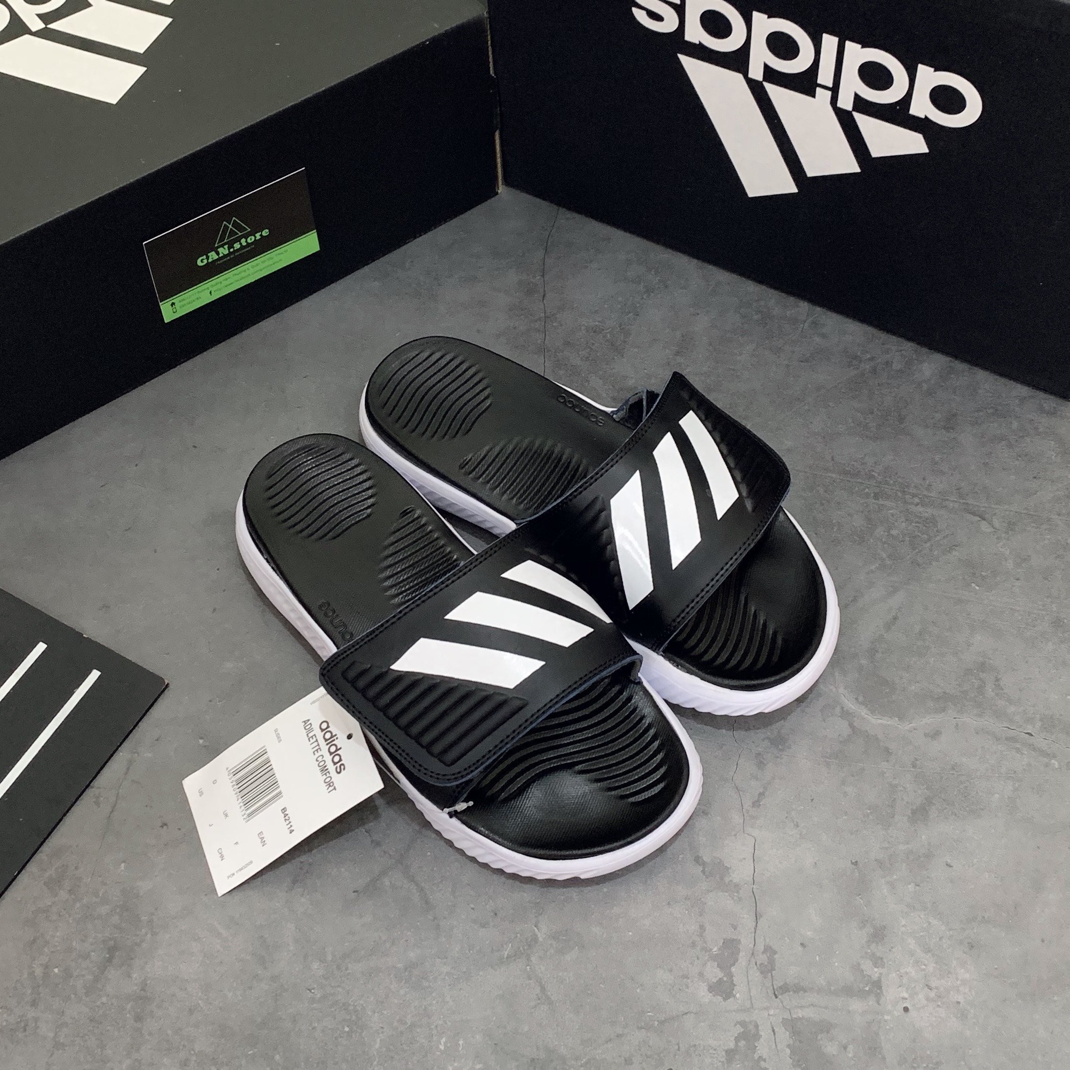 DÉP ADIDAS ALPHABOUNCE ĐEN TRẮNG - FULLBOX TEM TAG - HCM
