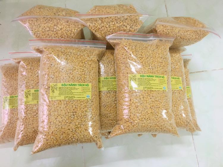 Đậu nành hữu cơ tách vỏ Misoya TÚI 1KG làm sữa hạt tàu phớ làm bánh đậu hũ