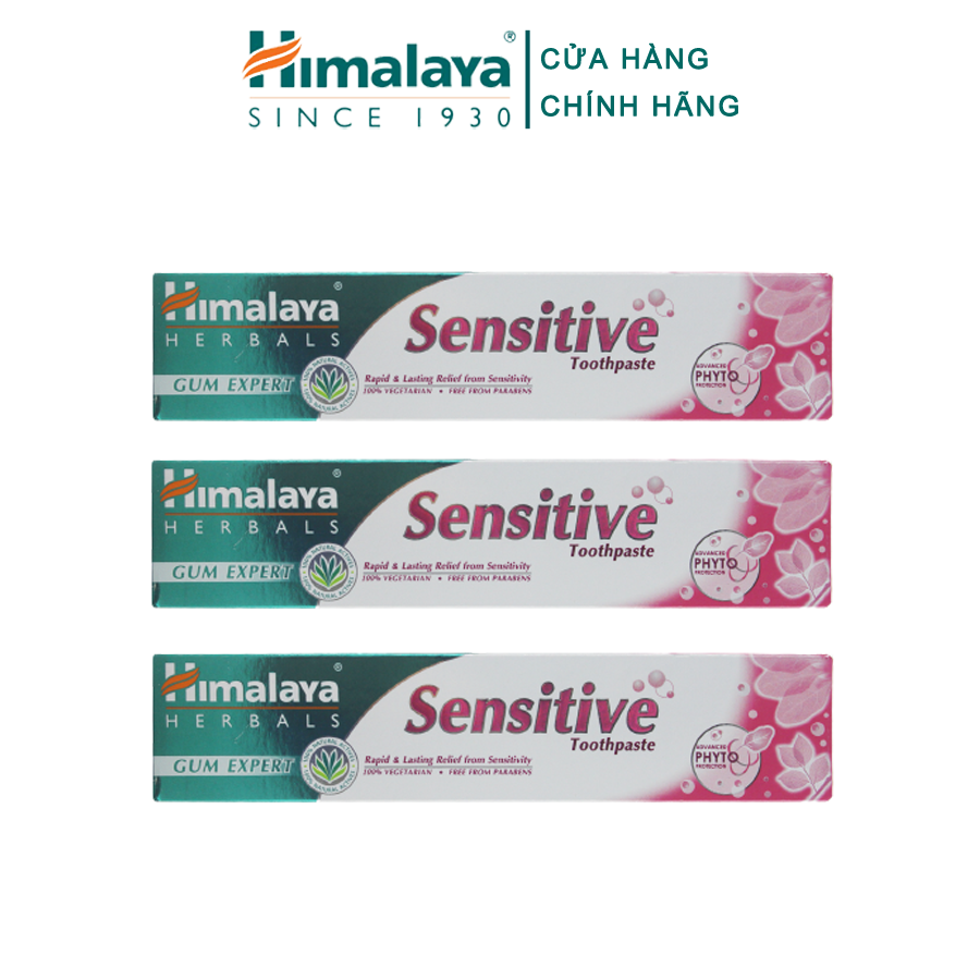 [HSD: 30/11/2023] Ba tuýp kem đánh răng cho răng nhạy cảm - Himalaya Sensitive Toothpaste 100 g