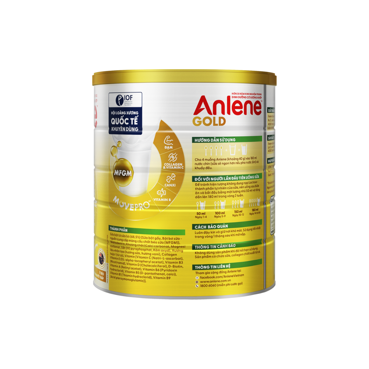 [Voucher giảm đến 26%] Combo 2 Anlene Gold 5X Vani 800g
