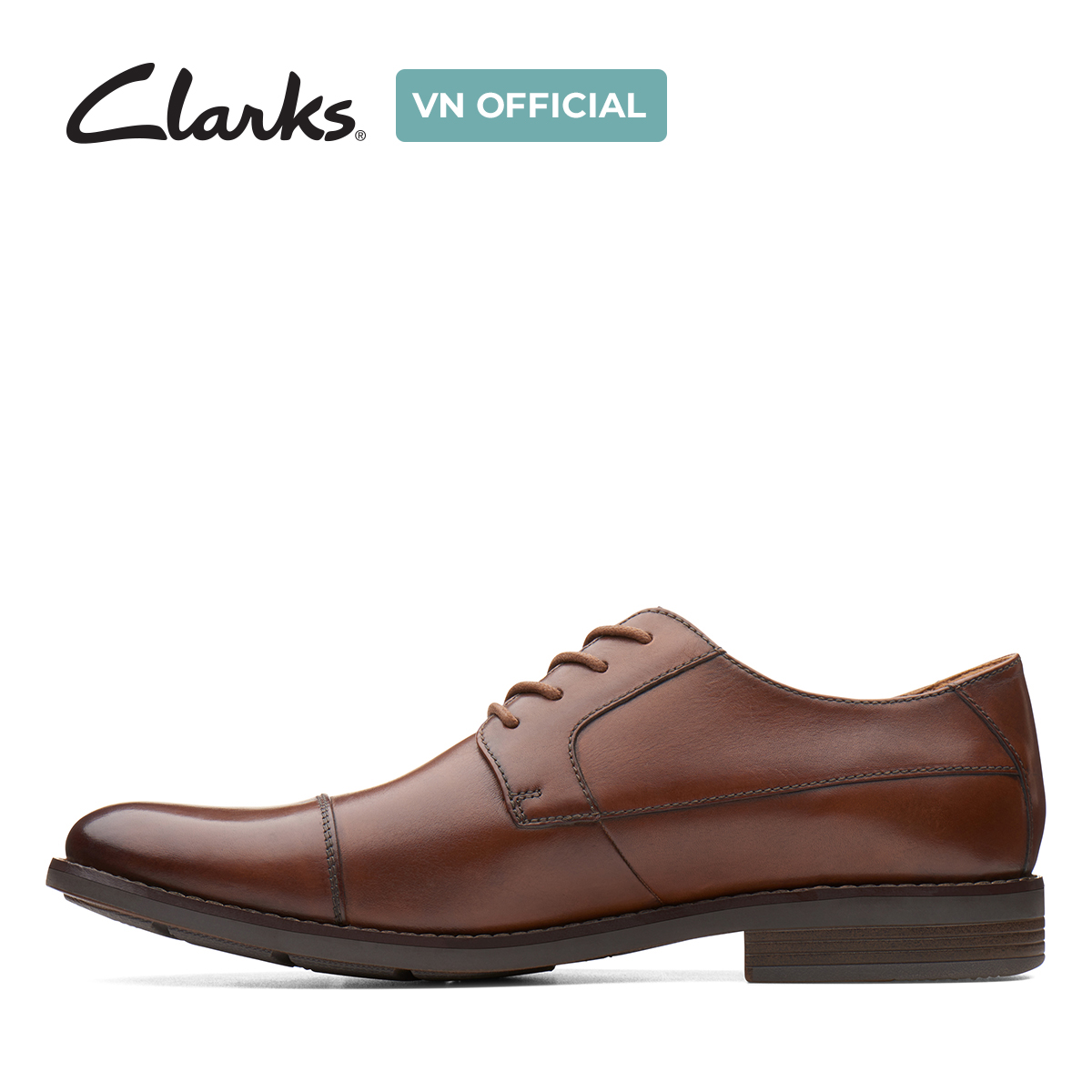 Giày Tây Da Nam Clarks - Becken Cap