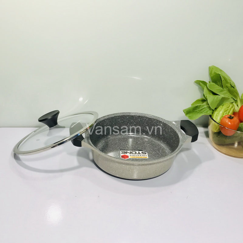 [HCM]Nồi đá Lock&Lock 24cm thân thấp LCA6242D-IH