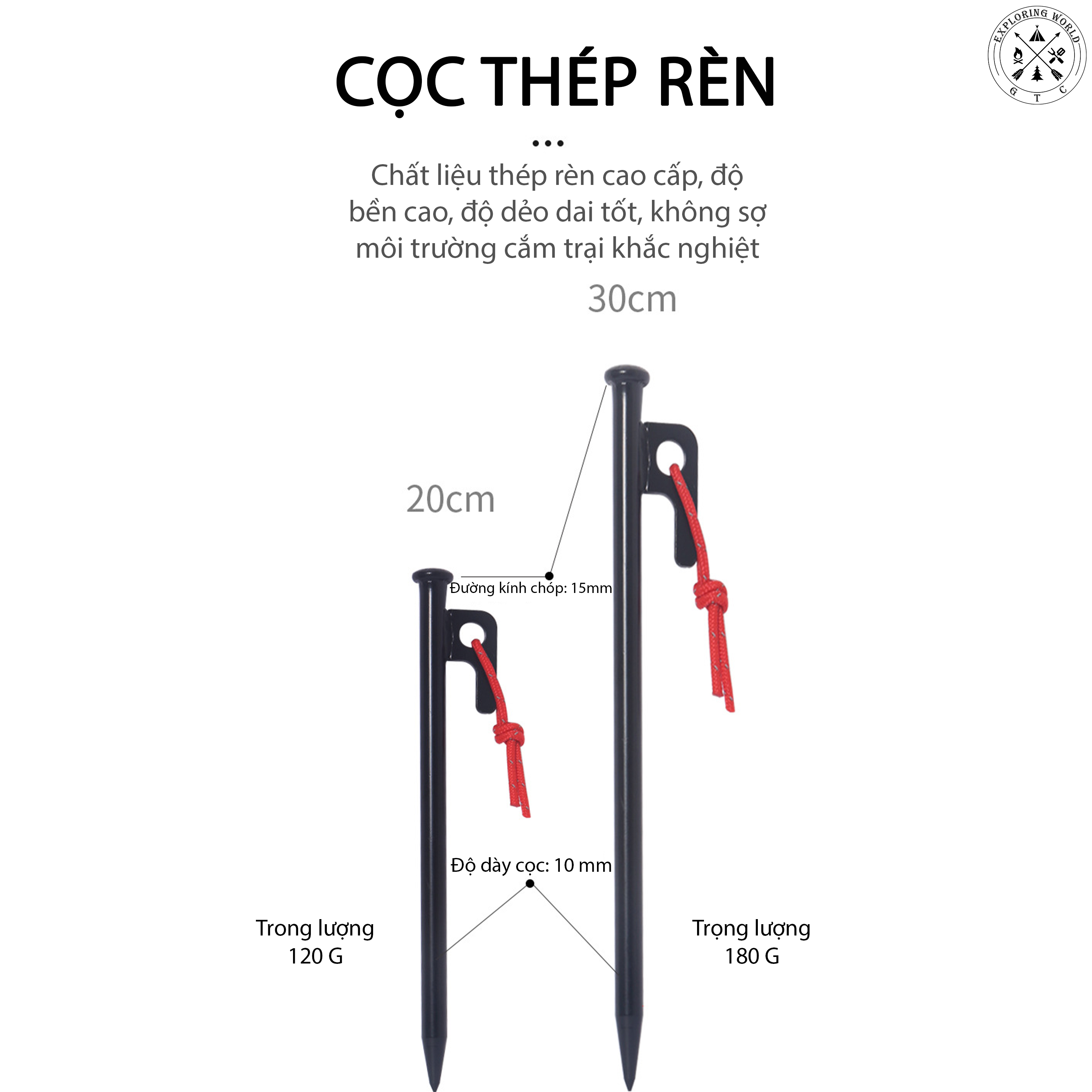 Cọc cố định lều trại - CLS