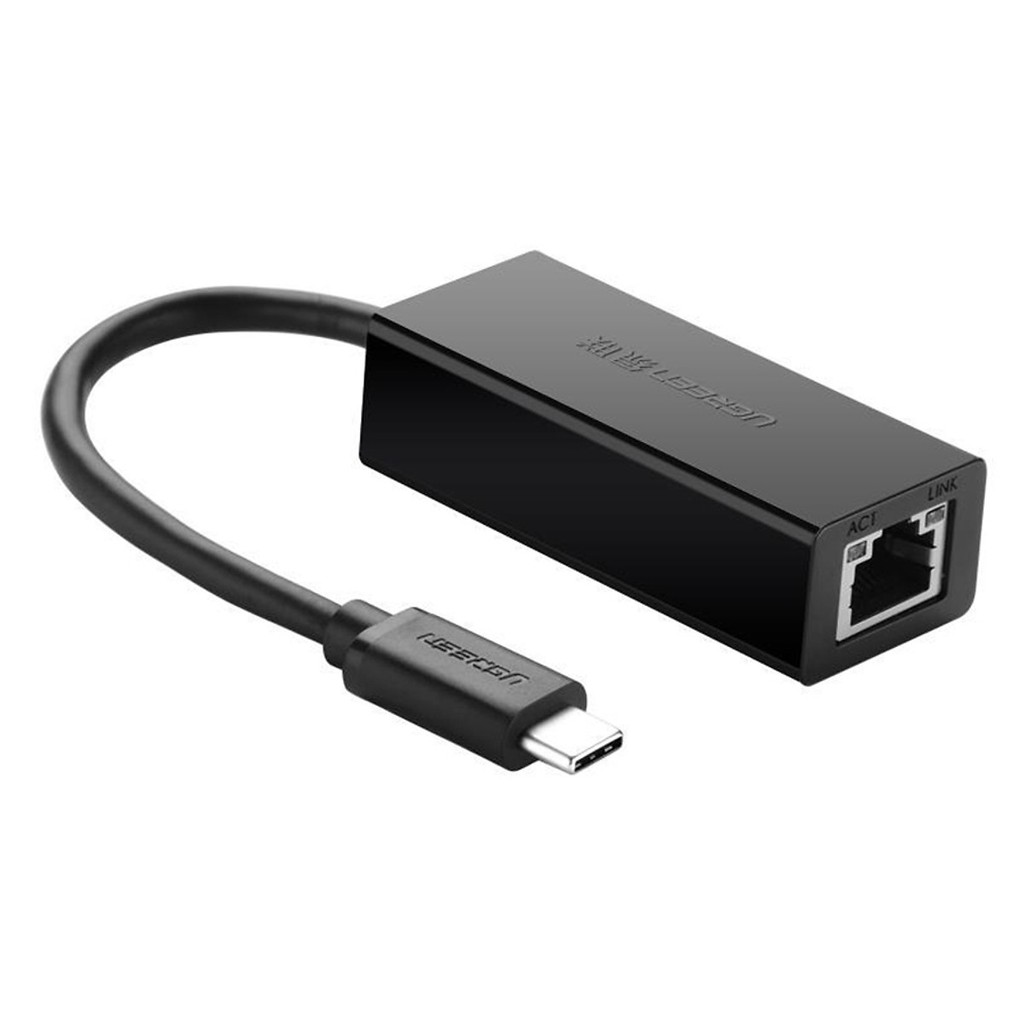 Bộ Chuyển Đổi Usb Type C Sang Lan 10/100 Mbps Ethernet Ugreen 30287 (Màu Đen).