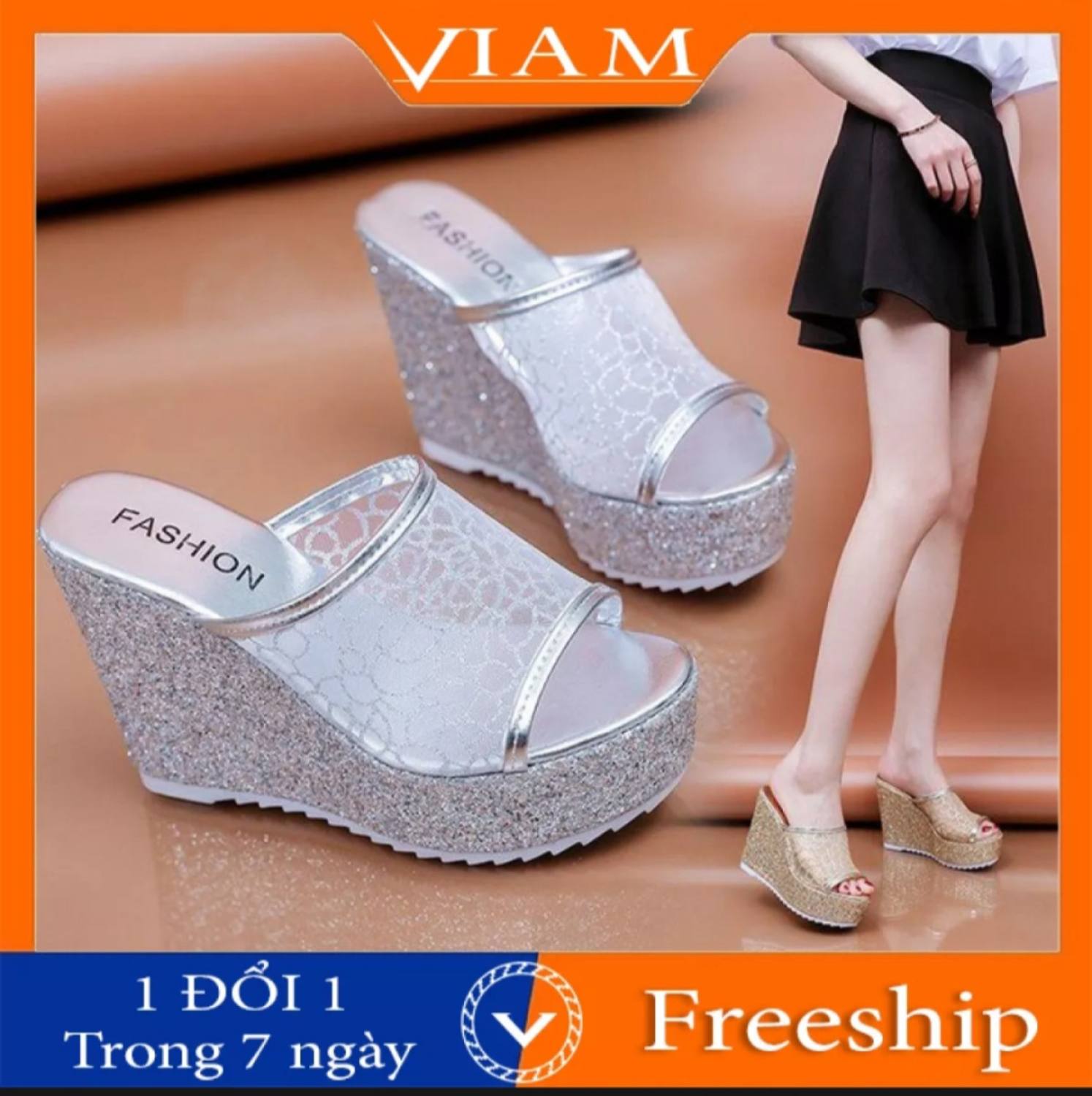 Dép đế xuồng ren 10f