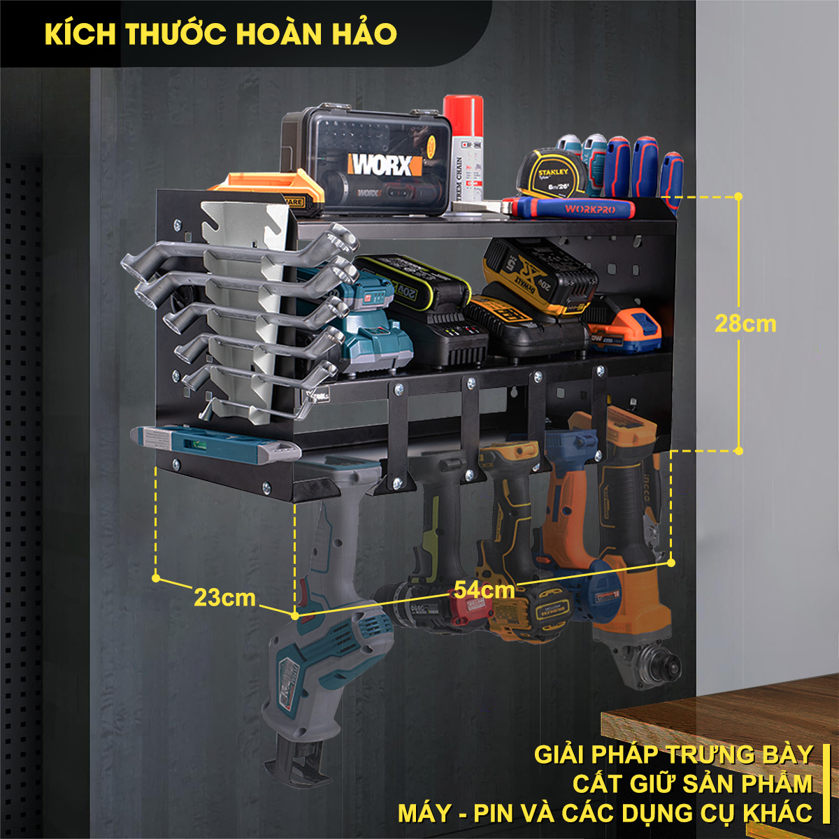 Kệ máy khoan pin XTOOLs tủ đồ nghề phủ lớp sơn tĩnh điện cao cấp thép nhật nguyên tấm giá treo máy khoan pin tủ đựng đồ nghề sửa xe