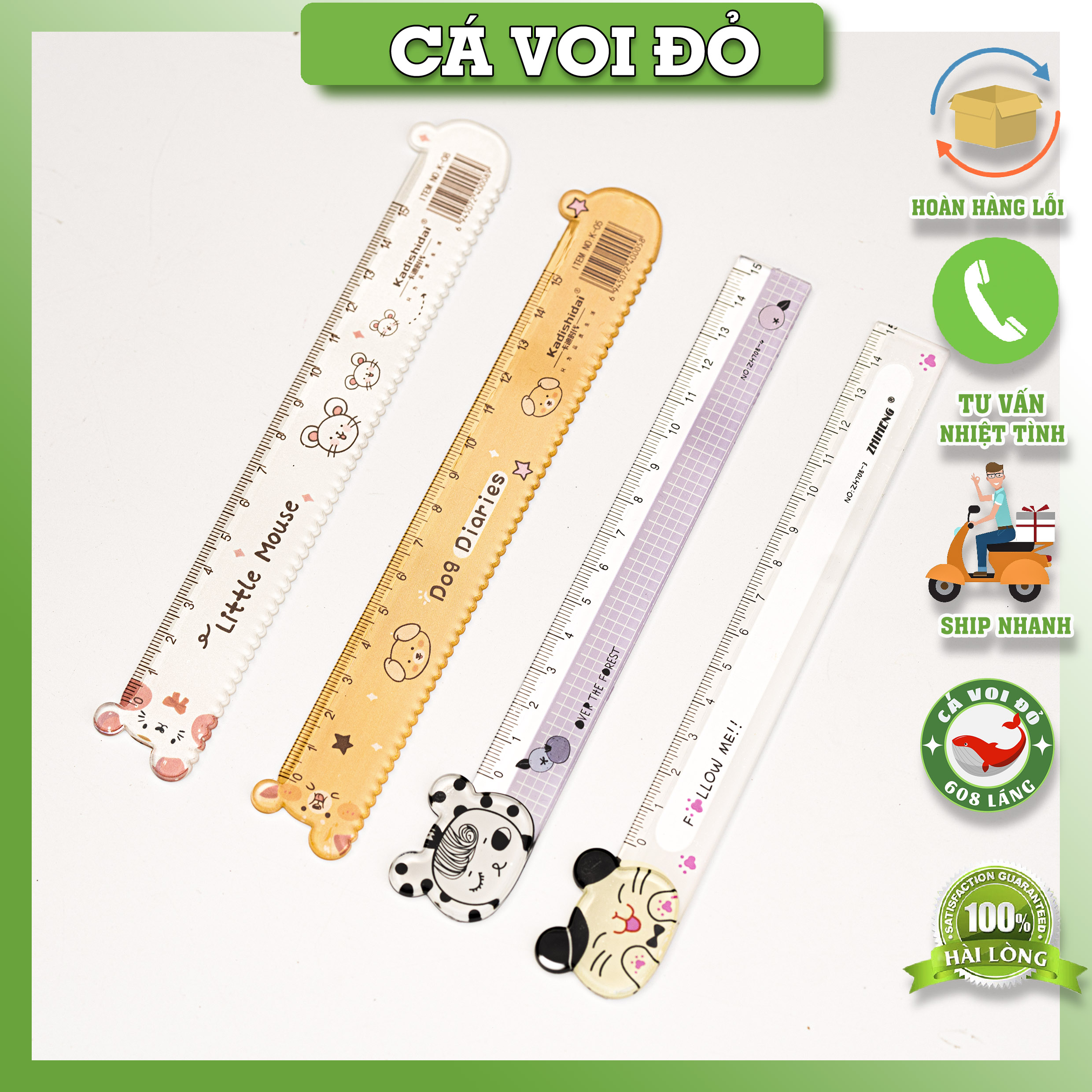 Thước kẻ hoạt hình cute 15cm ZH-708