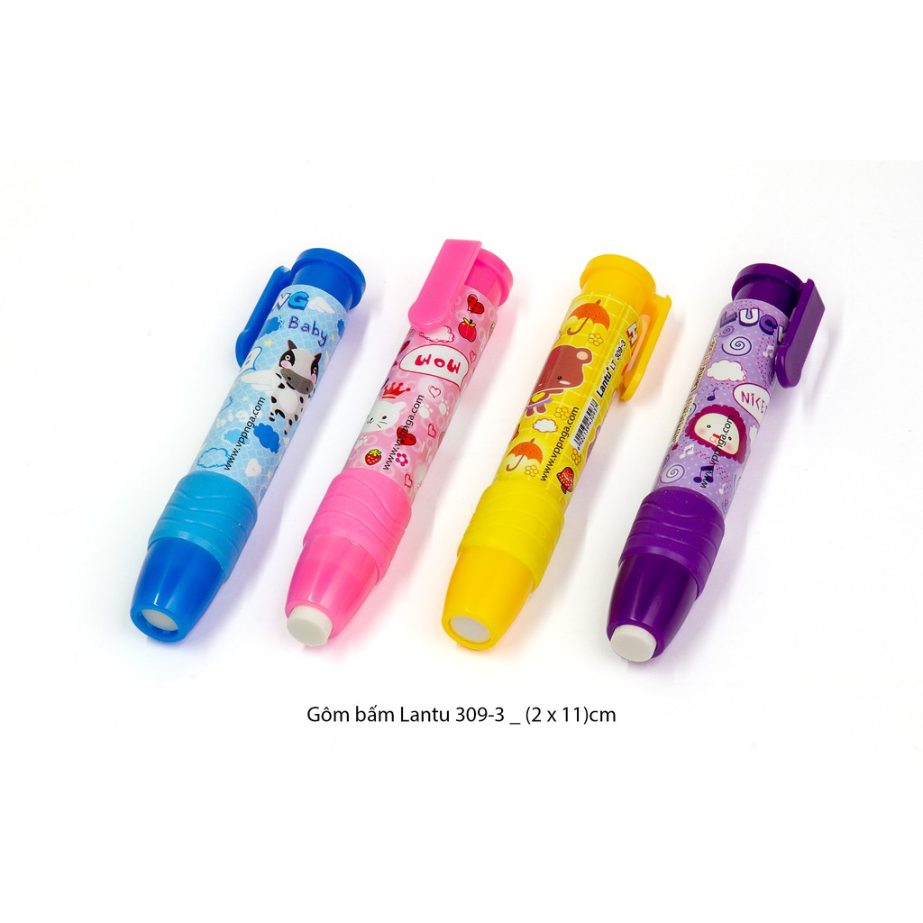 Combo 2 Cây Gôm Bấm Dễ Thương Cao Cấp Kích thước : (2 x 11)cm