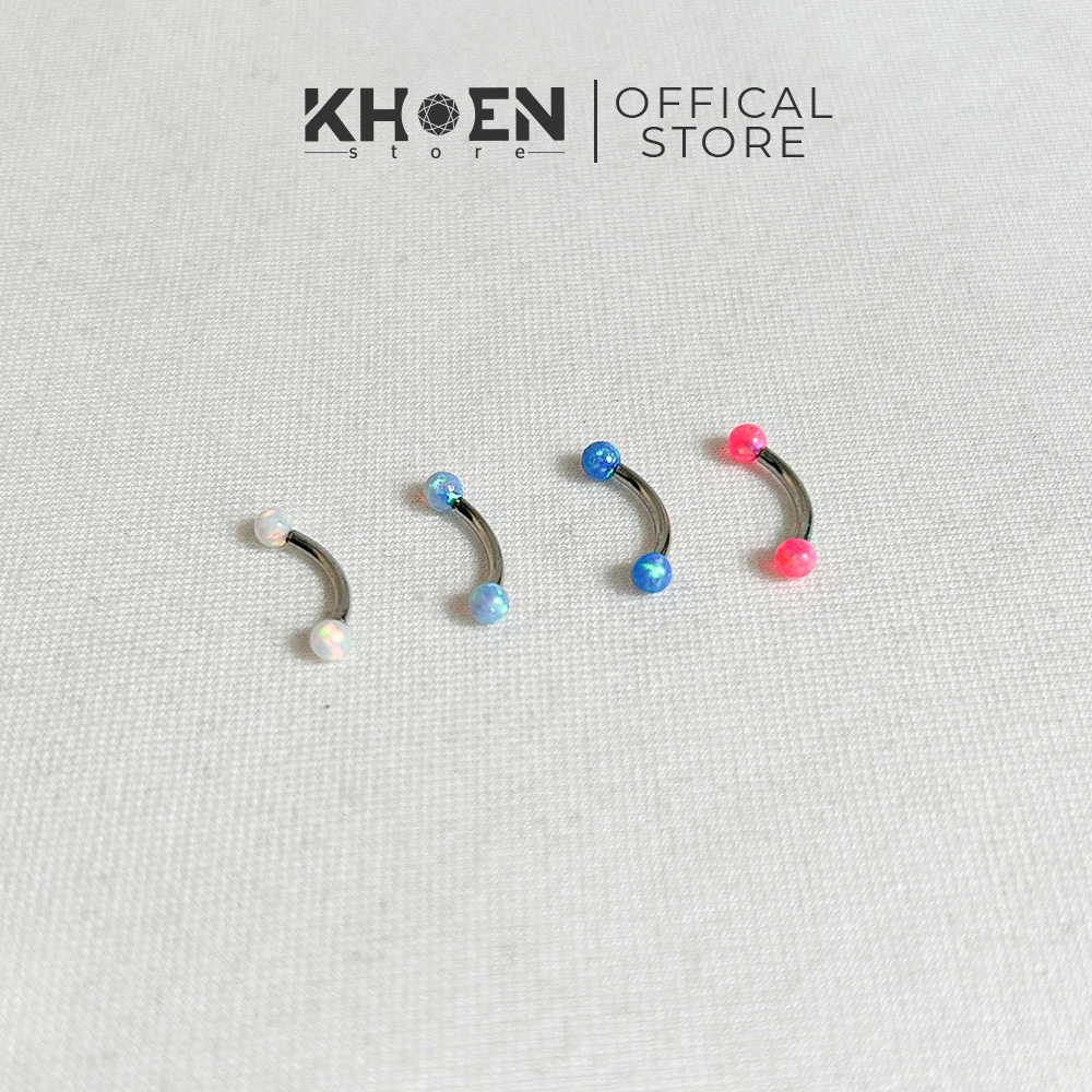 Khuyên cong 8mm - đá opal - khoen store