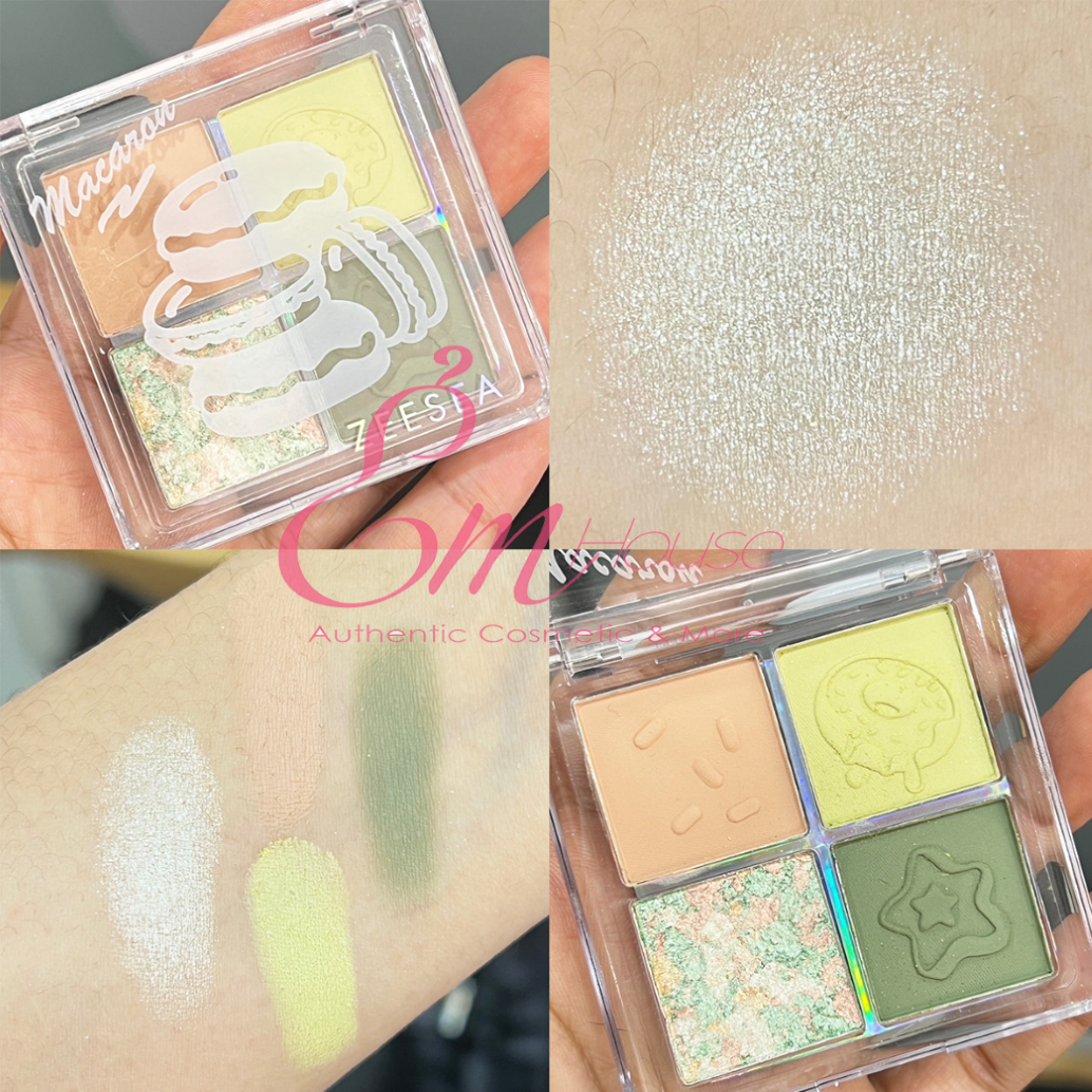 ZEESEA Bảng Phấn Mắt 4 Ô Dessert Collection Eyeshadow Palette Matcha Macaron