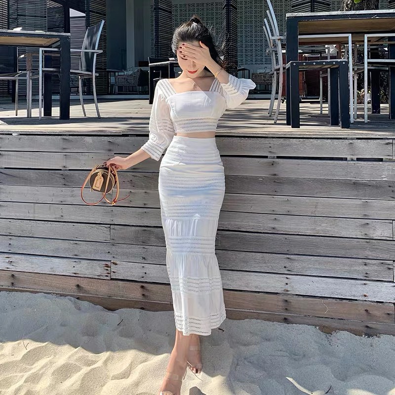 [HCM]SET ÁO CHẤN VÁY CROPTOP THỜI TRANG SÀNH ĐIỆU CAO CẤP