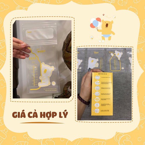 Túi trữ sữa Moby Thái Lan hộp 40 túi