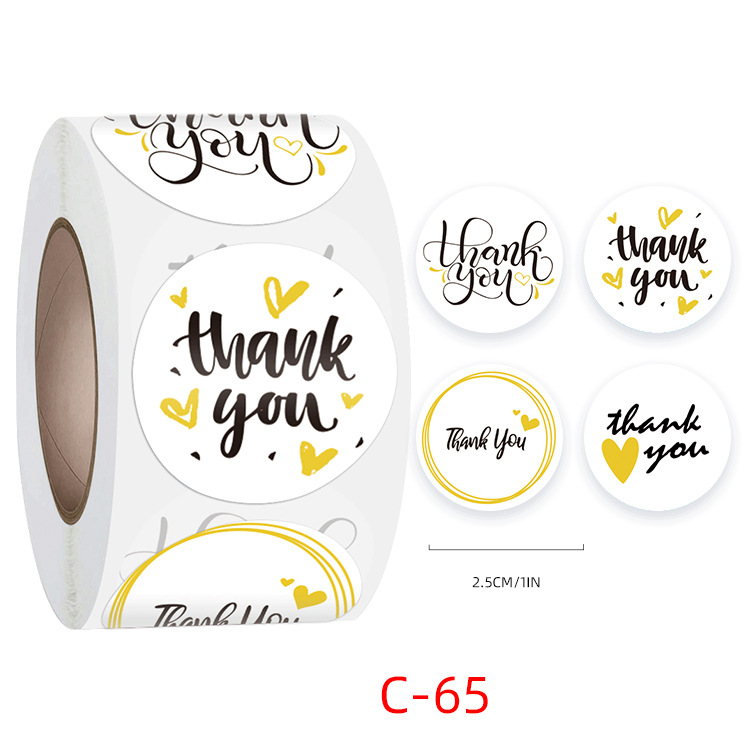 Set 500 tem dán THANK YOU - UniLabel