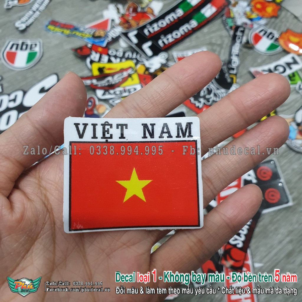1 tem lá cờ việt nam 5x4cm