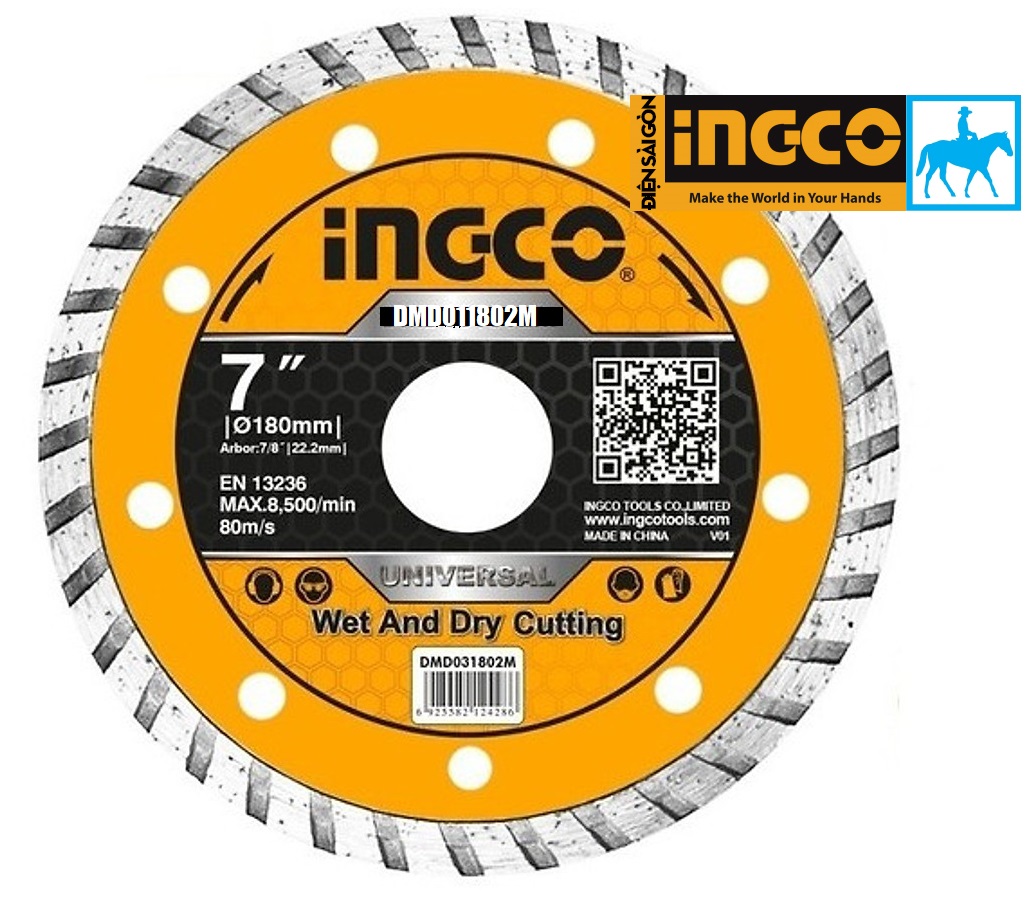 Đĩa cắt gạch khô 125mm 5inch wet and dry cutting ingco dmd011252m