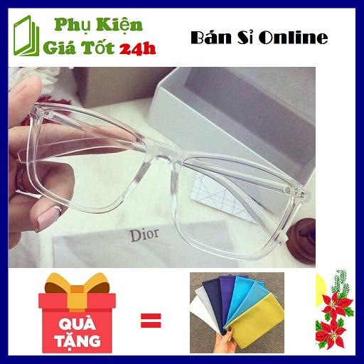 [HCM][ Tặng Kèm Bao Da Mắt Kính ] Kính Mát Gọng Trong Suốt Thời Trang Cao Cấp - Hình Thật