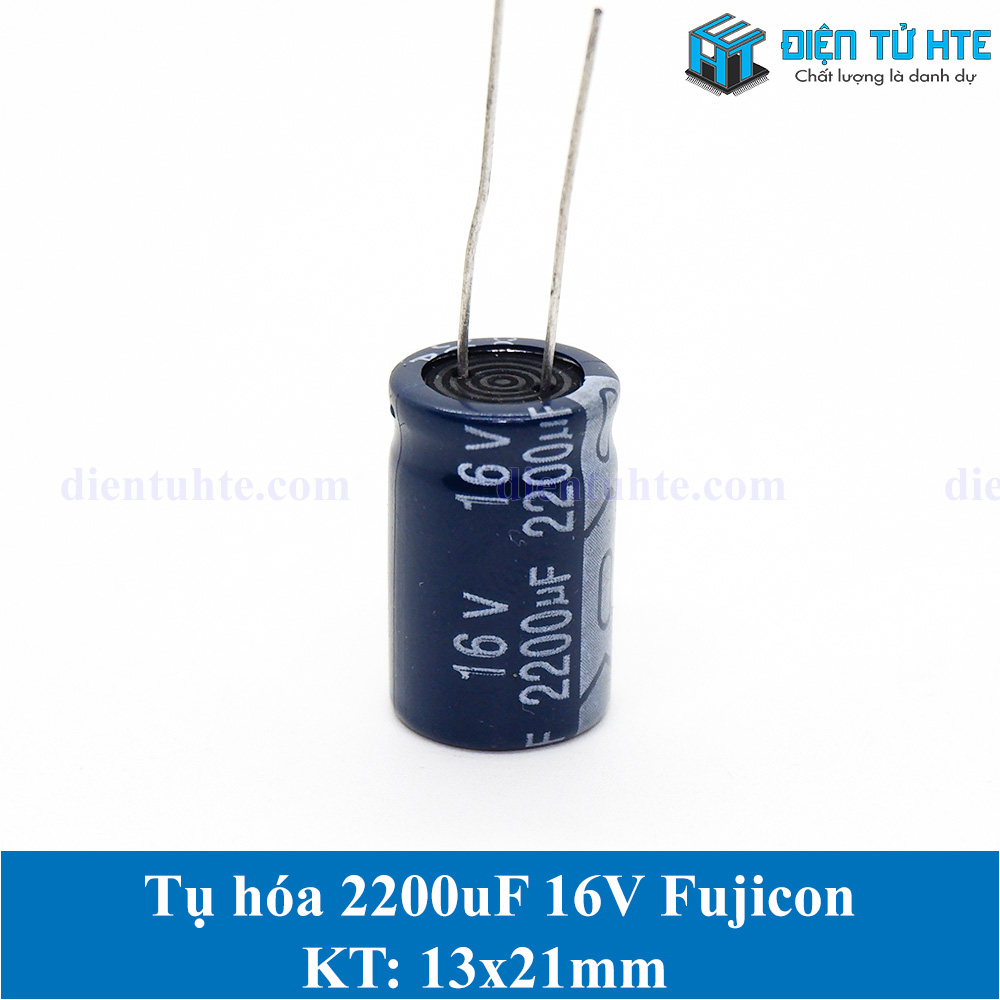 Bộ 5 cái Tụ hóa 2200uF 16V 20% Fujicon 13x21mm