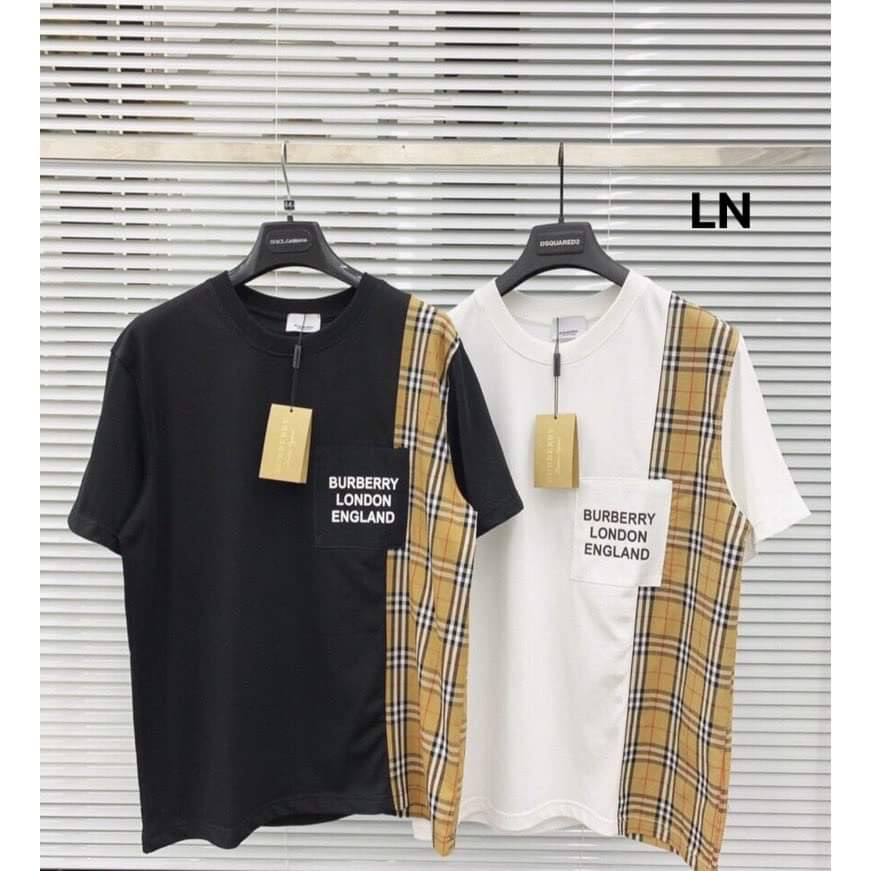 Áo phông phối kẻ thân bbr Chất cotton su
