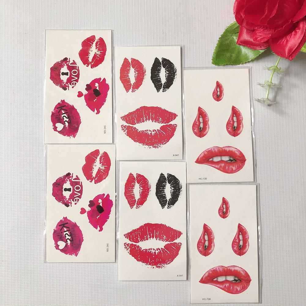 [HCM]Combo 6 tấm hình xăm dán size 10x6cm Môi Son Quyến Rũ CBS21 (Tặng ngay 2 tấm đồng size khi mjua 2 combo)