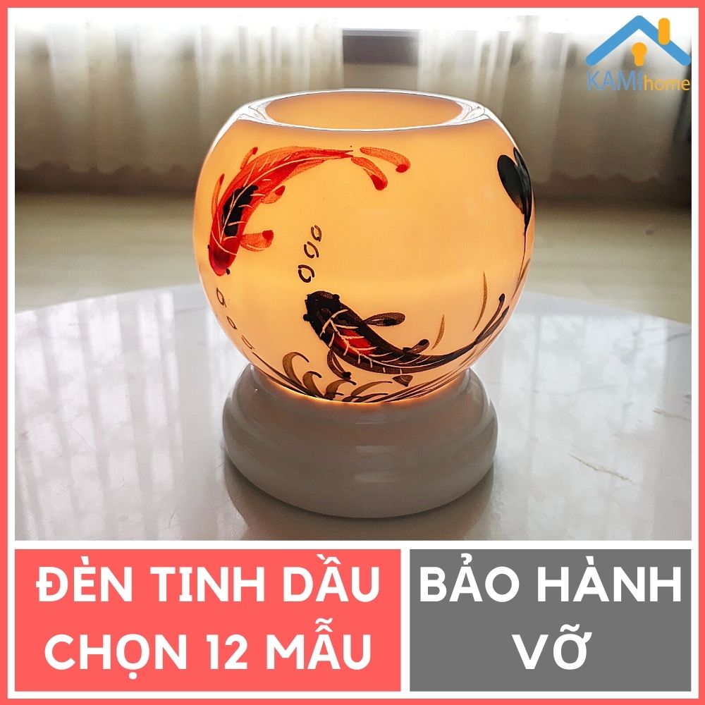 Đèn xông tinh dầu bằng điện hình Tròn khử mùi thơm phòng và đuổi muỗi chất liệu gốm sứ Chọn nhiều mẫu Bảo hành giao hàng bể vỡ mã 25000