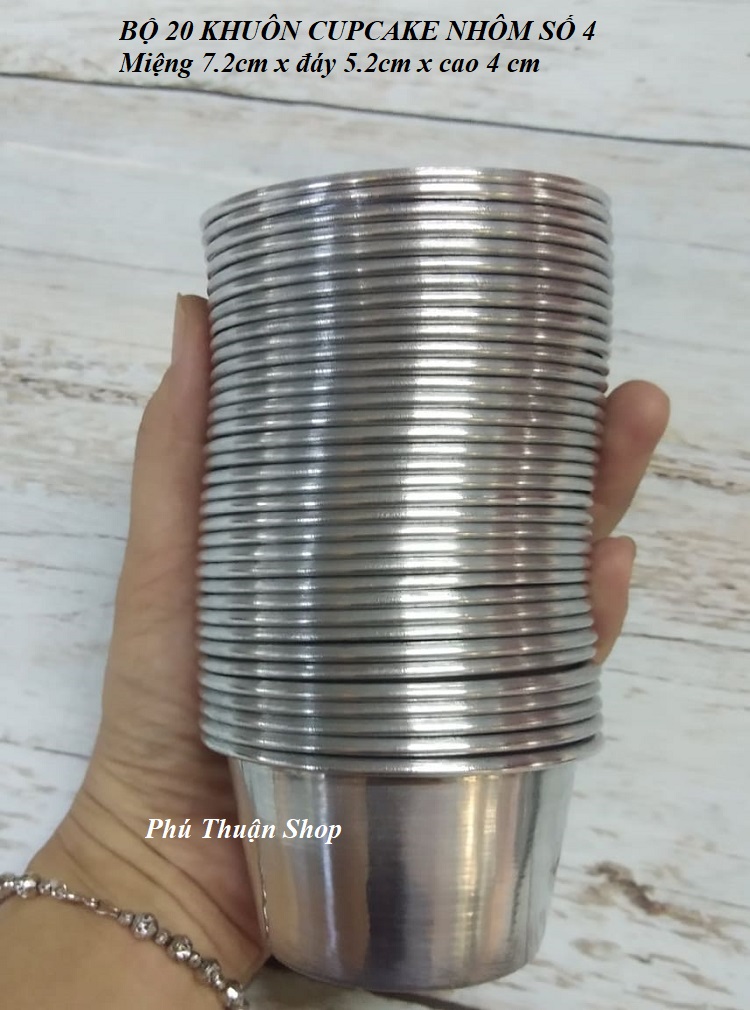 COMBO 20 KHUÔN BÁNH CUPCAKE NHÔM TRÒN VN SỐ 01 (7CM)