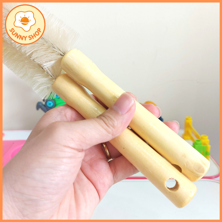 Cọ rửa ly, rửa bình sữa cán gỗ