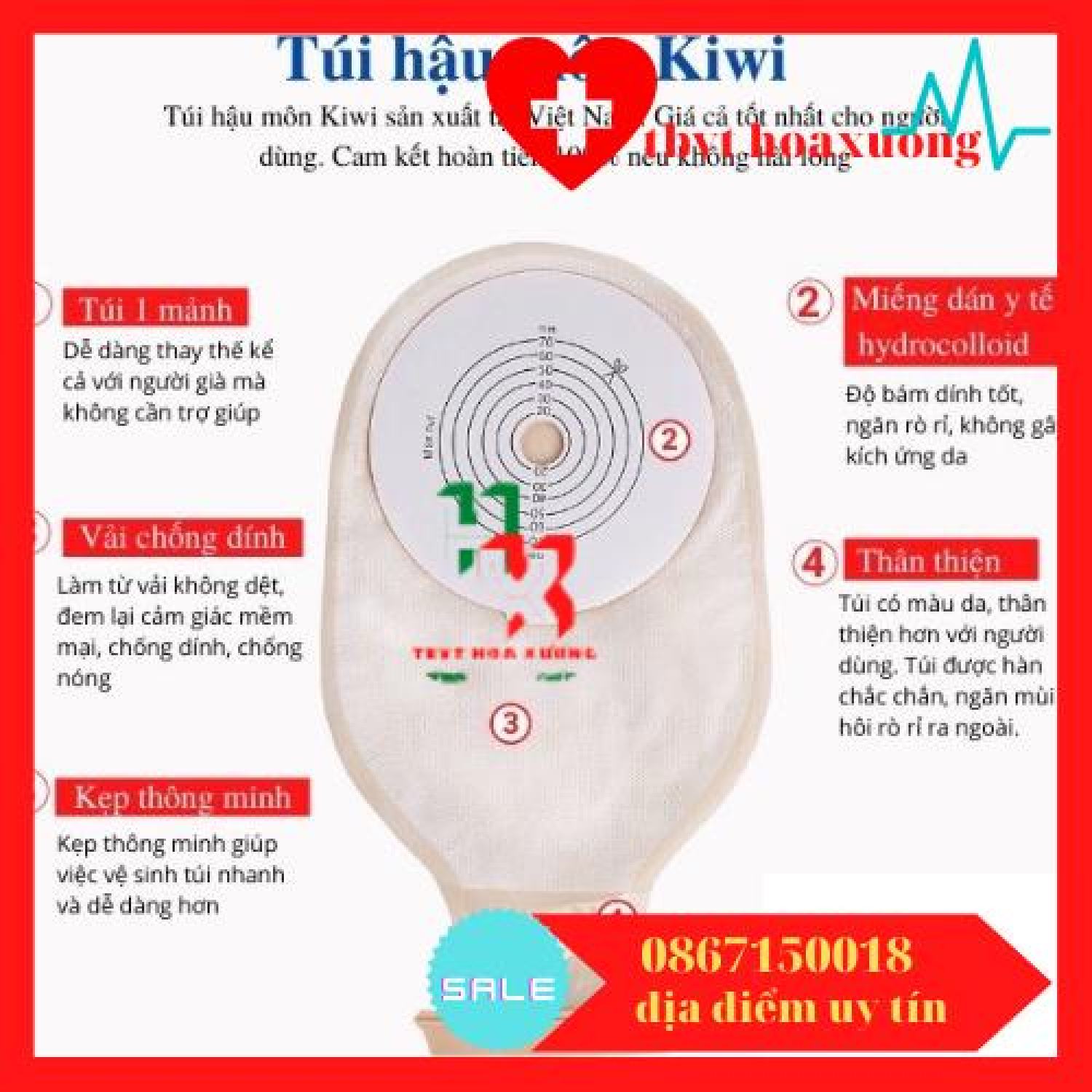 (siêu rẻ)Combo 10 túi hậu môn nhân tạo Kiwi