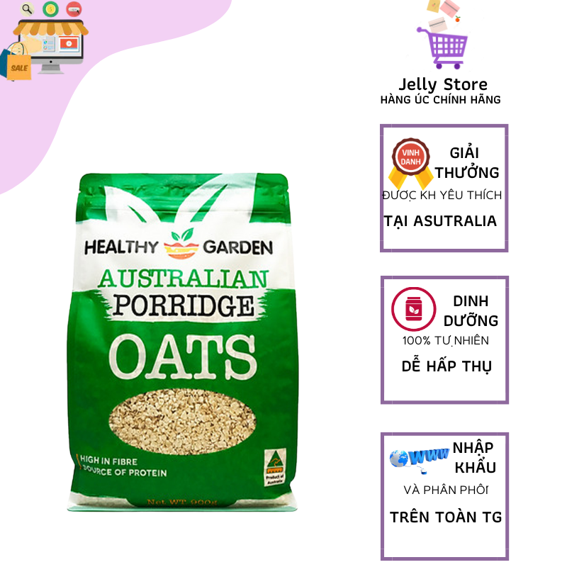 Yến mạch nhập khẩu Úc Healthy Garden túi 900g
