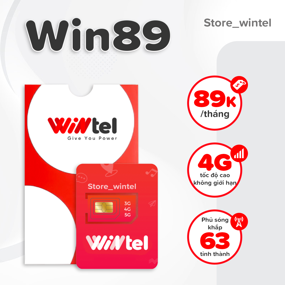 Sim 4G Wintel Win89 - Sim Data Tốc Độ Cao Không Giới Hạn