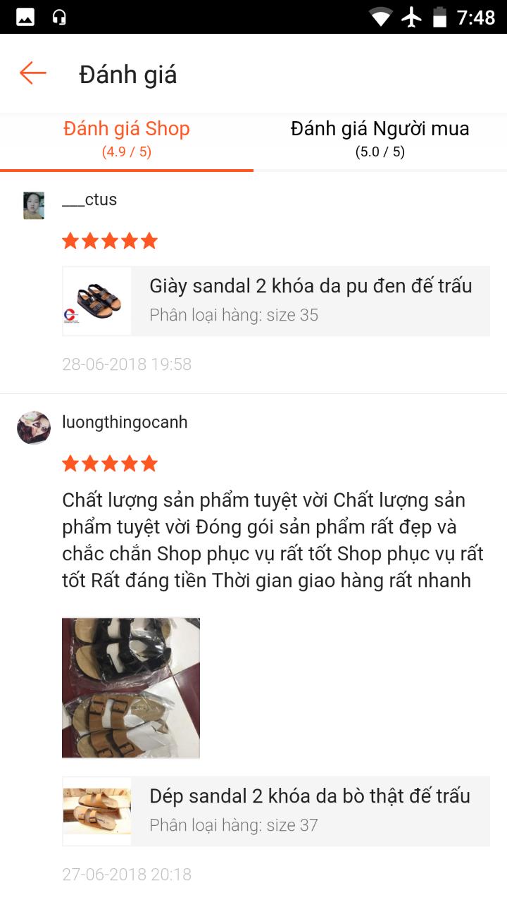 Dép sandal đế trấu nam nữ 2 khóa đen