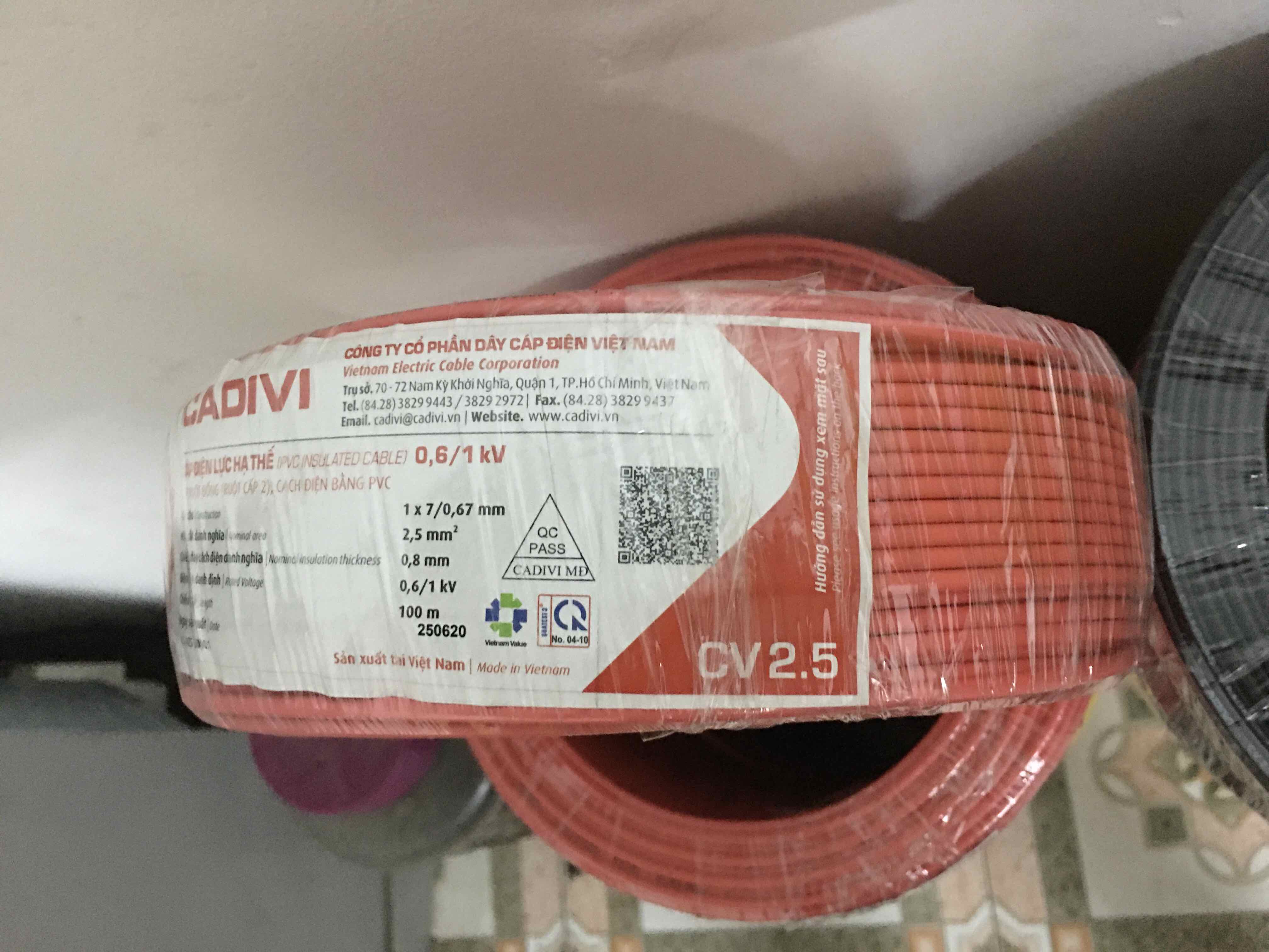 100 mét dây điện cadivi 2.5 đơn CV có ship Hỏa Tốc [Giá hủy diệt] [Ảnh thật] [Chính hãng]