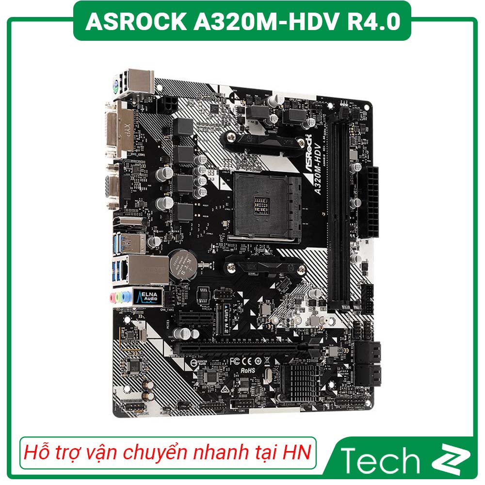 [FREESHIP MAX] Mainboard ASROCK A320M HDV R4.0 (AMD A320M, Socket AM4,,m-ATX, 2 khe RAM DDR4)