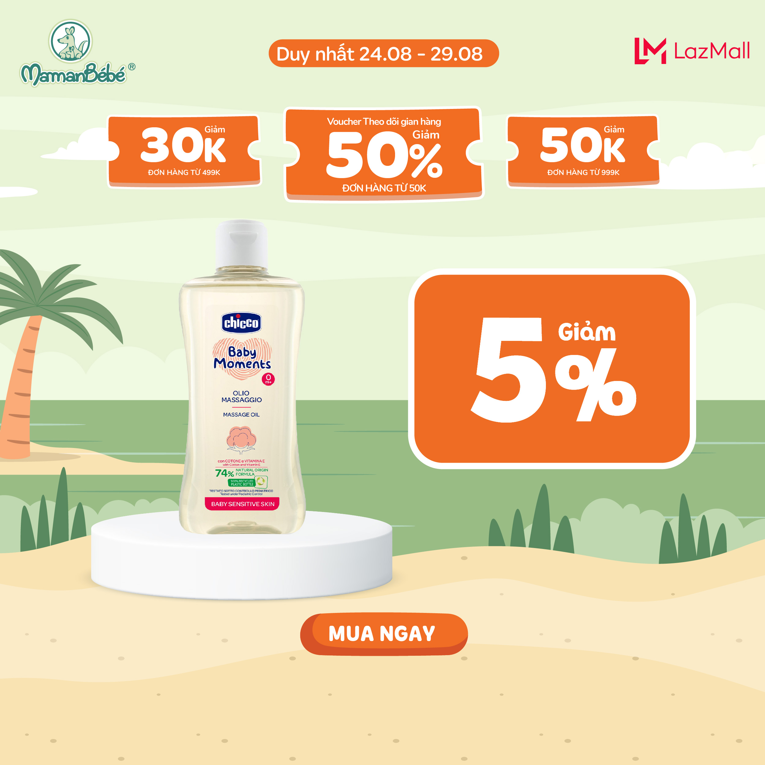 Dầu mát-xa chiết xuất Hạt bông Chicco 0M+ 200ml