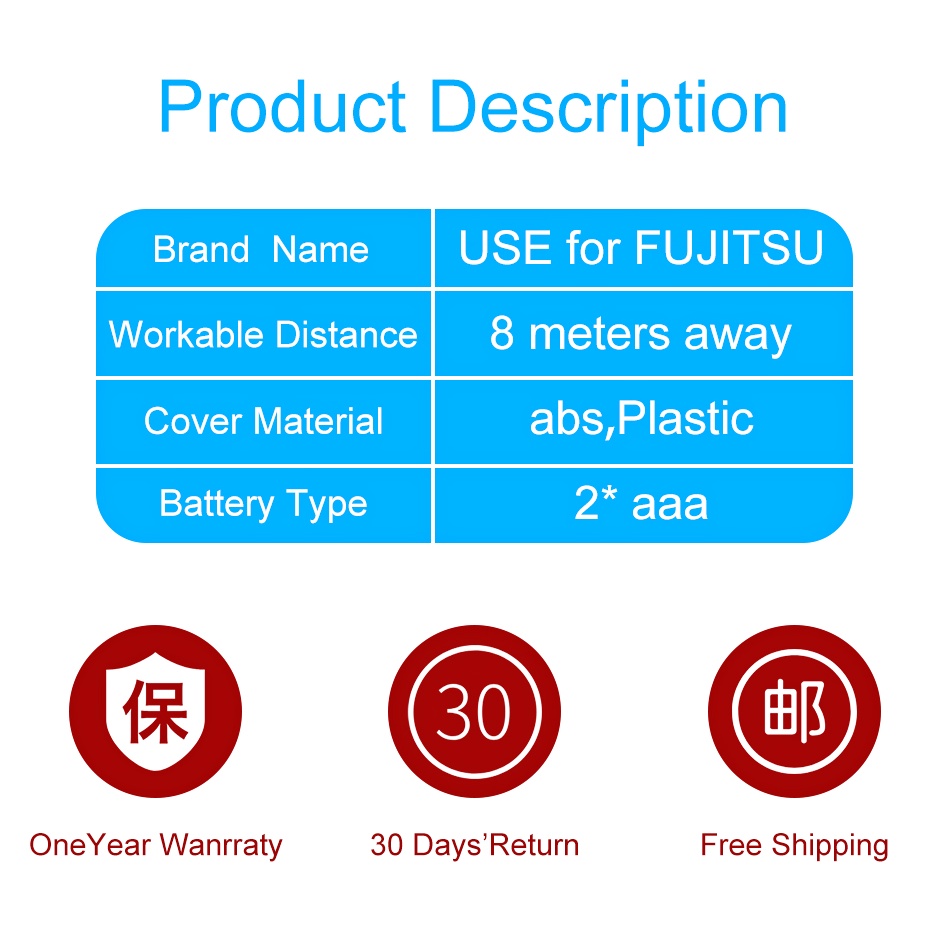 Air Conditioner Conditioning Remote Control Suitable for Fujitsu AR-RCD1C AR-RCD1E AR-RCE1C AR-RCC2J AR-RCG2J AR-RCE1E