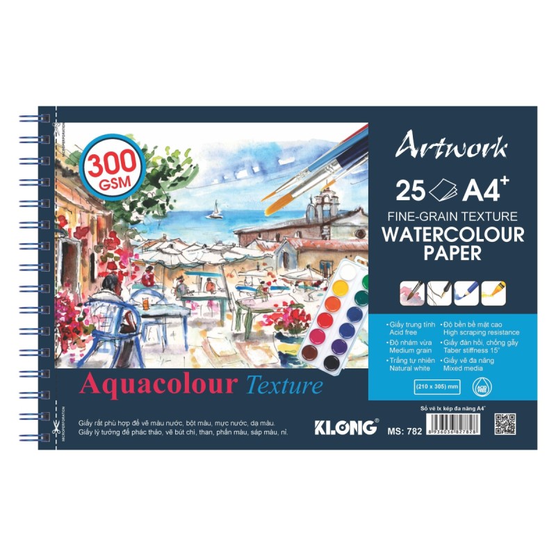 Vở vẽ màu nước A4 300g/m2