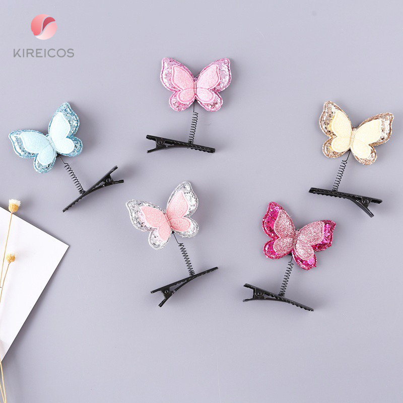 [HCM]Kẹp Tóc Bướm Lấp Lánh Lò Xo Cho Bé Siêu Xinh Màu Ngẫu Nhiên
