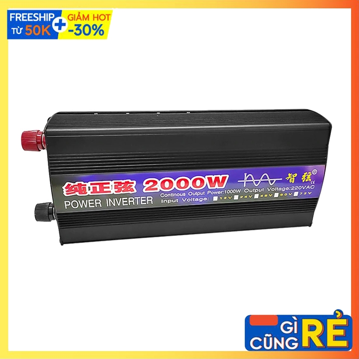 Máy kích điện sin chuẩn 12v Lên 220V - 2000W