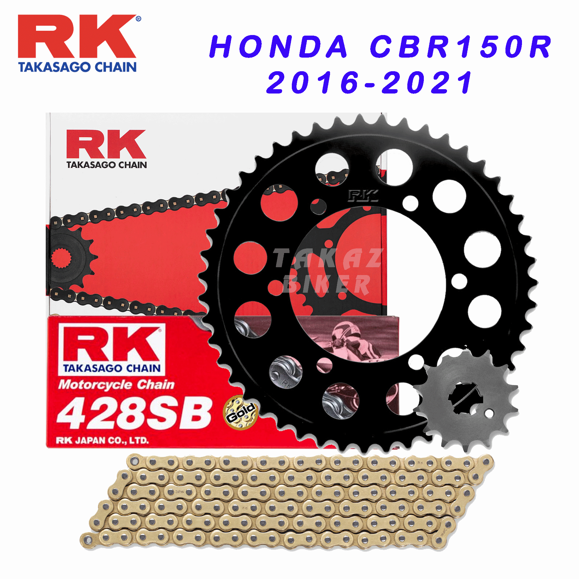 Rk chain - nhông sên dĩa honda cbr150r - sên 428 sb không phốt vàng