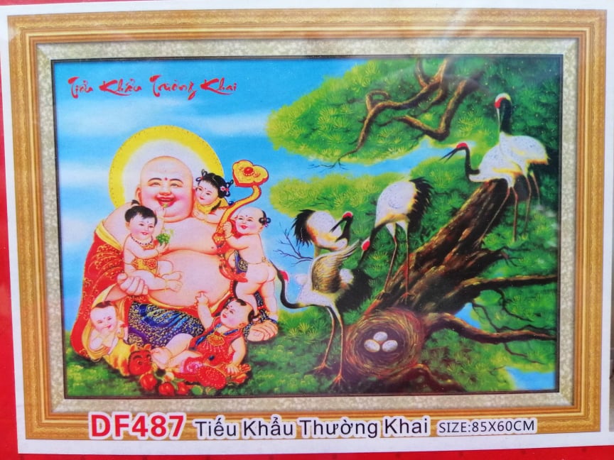 Tranh đính đá Phật A Di Đà (về tự đính) LG1554