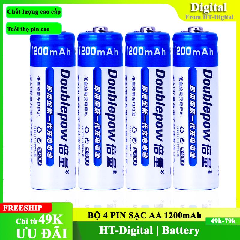Set of 4 Doublepow Aa 1200Mah Rechargeable Batteries