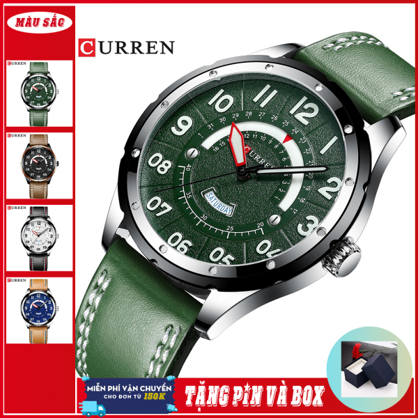 [BẢO HÀNH 12 THÁNG] Đồng hồ nam dây da CURREN 8267 new 2020