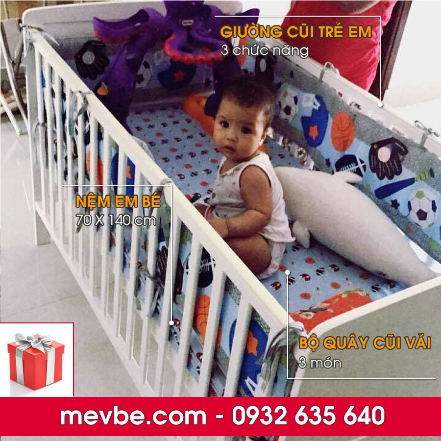 Cũi Marlow trắng - Mẹ Vì Bé