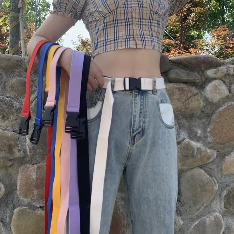Canvas belt with plastic buckle - Canvas belt with convenient plastic buckle