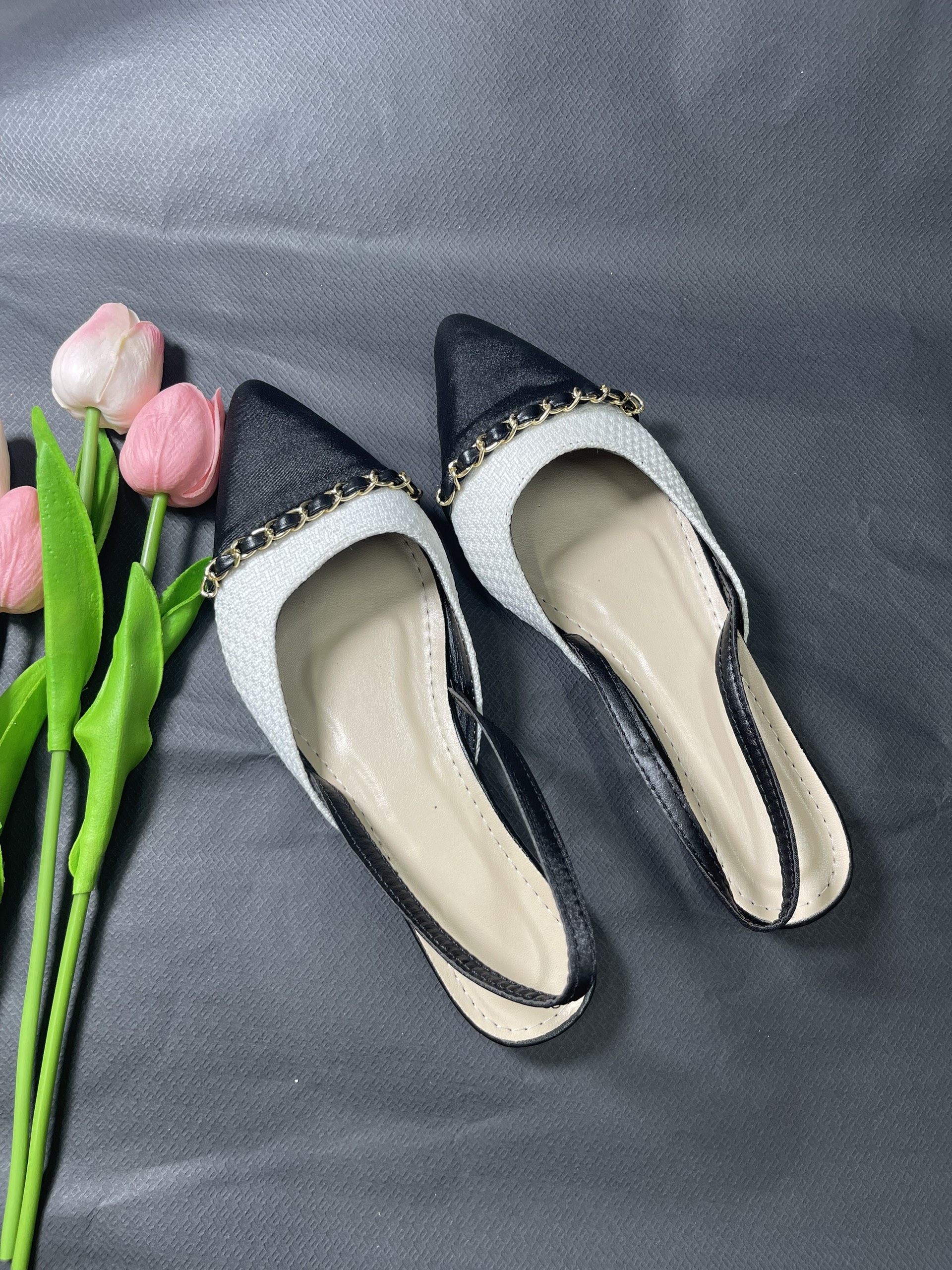 Giày Búp bê Đế Bệt Phối Xích Tiểu Thư H21